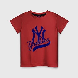 Футболка хлопковая детская NY - Yankees, цвет: красный