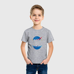 Футболка хлопковая детская NASA: Portal, цвет: меланж — фото 2