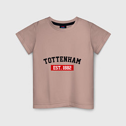 Футболка хлопковая детская FC Tottenham Est. 1882, цвет: пыльно-розовый