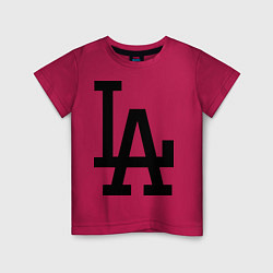 Футболка хлопковая детская LA: Los Angeles, цвет: маджента