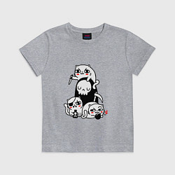 Футболка хлопковая детская CAT GOT YOUR SOUL, цвет: меланж