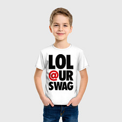 Футболка хлопковая детская Lol our Swag, цвет: белый — фото 2