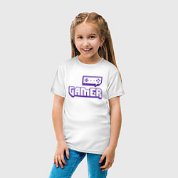 Футболка хлопковая детская Twitch Gamer, цвет: белый — фото 2