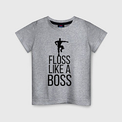 Футболка хлопковая детская Floss like a boss, цвет: меланж