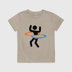 Футболка хлопковая детская Portal Рoops, цвет: миндальный