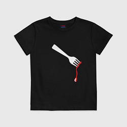 Футболка хлопковая детская Im Fine Fork, цвет: черный