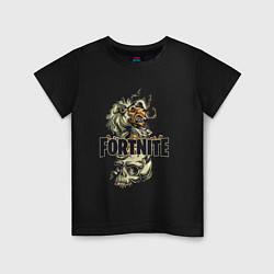 Футболка хлопковая детская Fortnite Skull, цвет: черный