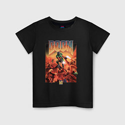Футболка хлопковая детская DOOM id, цвет: черный