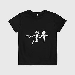 Футболка хлопковая детская Daft Punk, цвет: черный