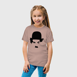 Футболка хлопковая детская Чарли Чаплин, цвет: пыльно-розовый — фото 2