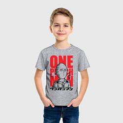 Футболка хлопковая детская Ok Hero, цвет: меланж — фото 2