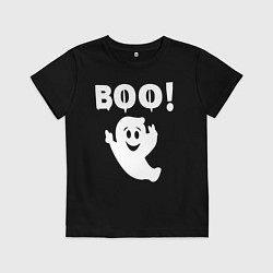 Футболка хлопковая детская Маленькое приведение, цвет: черный
