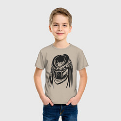 Футболка хлопковая детская Хищник, цвет: миндальный — фото 2