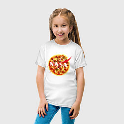 Футболка хлопковая детская NASA: Pizza, цвет: белый — фото 2