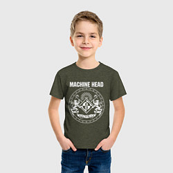 Футболка хлопковая детская Machine Head MCMXCII, цвет: меланж-хаки — фото 2