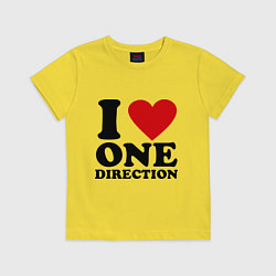 Футболка хлопковая детская I love one direction, цвет: желтый