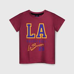 Футболка хлопковая детская Lebron 23: Los Angeles, цвет: маджента