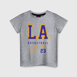Футболка хлопковая детская Lebron 23: Los Angeles, цвет: меланж