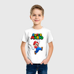 Футболка хлопковая детская Super Mario, цвет: белый — фото 2