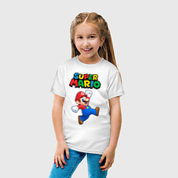 Футболка хлопковая детская Super Mario, цвет: белый — фото 2