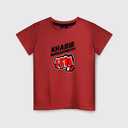 Футболка хлопковая детская Khabib Fighter, цвет: красный
