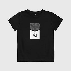 Футболка хлопковая детская Минималистичная пустыня, цвет: черный