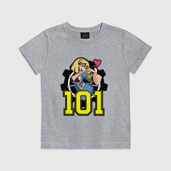Футболка хлопковая детская Fallout: 101 Girl, цвет: меланж