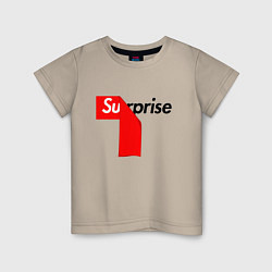 Футболка хлопковая детская Supreme Surprise, цвет: миндальный