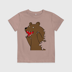 Футболка хлопковая детская Медведь цензурный, цвет: пыльно-розовый