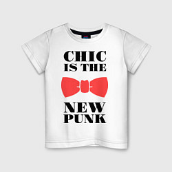 Футболка хлопковая детская Chic is the new punk, цвет: белый