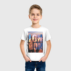 Футболка хлопковая детская London clouds, цвет: белый — фото 2