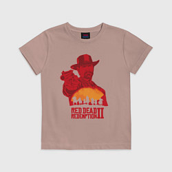 Футболка хлопковая детская Red Dead Redemption 2, цвет: пыльно-розовый