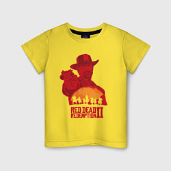 Футболка хлопковая детская Red Dead Redemption 2, цвет: желтый