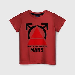 Футболка хлопковая детская Thirty Seconds To Mars, цвет: красный