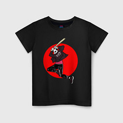 Футболка хлопковая детская Панда с Битой, цвет: черный