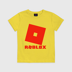 Футболка хлопковая детская Roblox Logo, цвет: желтый