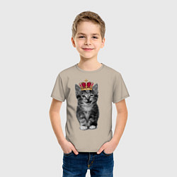 Футболка хлопковая детская Meow kitten, цвет: миндальный — фото 2