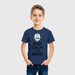 Футболка хлопковая детская Keep Calm & Bend, цвет: тёмно-синий — фото 2