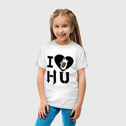 Футболка хлопковая детская I love HU, цвет: белый — фото 2