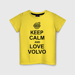 Футболка хлопковая детская Keep Calm & Love Volvo, цвет: желтый