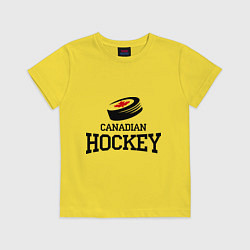 Футболка хлопковая детская Canadian hockey, цвет: желтый