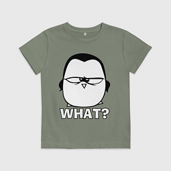 Футболка хлопковая детская What?, цвет: авокадо