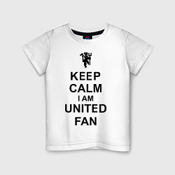 Футболка хлопковая детская Keep Calm & United fan, цвет: белый