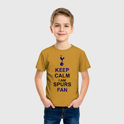 Футболка хлопковая детская Keep Calm & Spurs fan, цвет: горчичный — фото 2