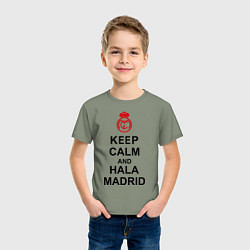 Футболка хлопковая детская Keep Calm & Hala Madrid, цвет: авокадо — фото 2