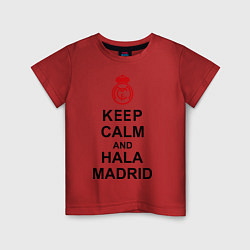Футболка хлопковая детская Keep Calm & Hala Madrid, цвет: красный