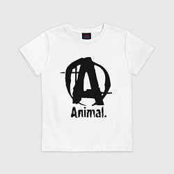 Футболка хлопковая детская Animal Logo, цвет: белый