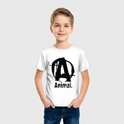 Футболка хлопковая детская Animal Logo, цвет: белый — фото 2