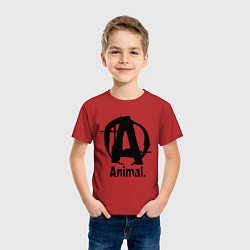 Футболка хлопковая детская Animal Logo, цвет: красный — фото 2