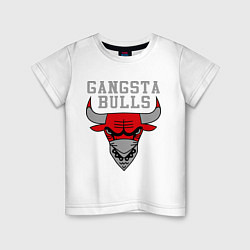 Футболка хлопковая детская Gangsta Bulls, цвет: белый